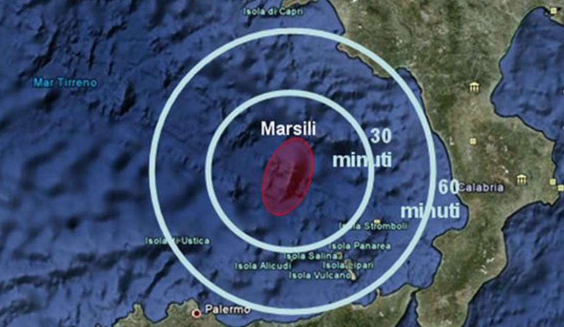 Rischio tsunami Eruzione Vulcano Marsili più grande Europa Mar TIrreno Campania Calabria Siclia